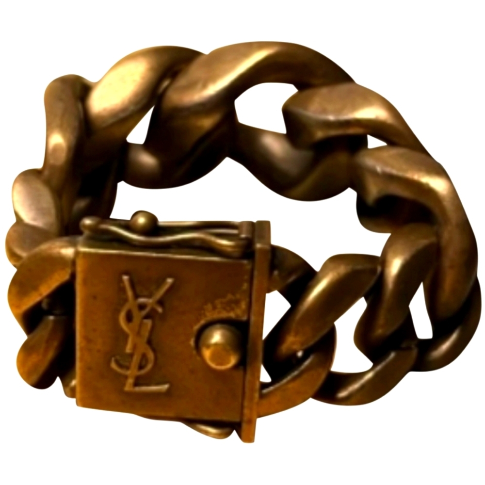 Yves Saint Laurent Bracelet, chunky brass rare